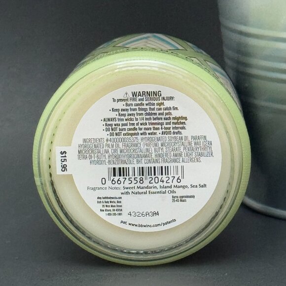 BBW Island Margarita Bath & Body Works Mason Jar Single Wick Candle - Picture 9 of 10